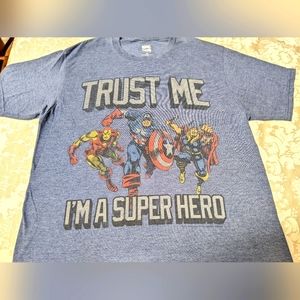 Marvel Superhero T-shirt M medium blue heather action comics original genuine